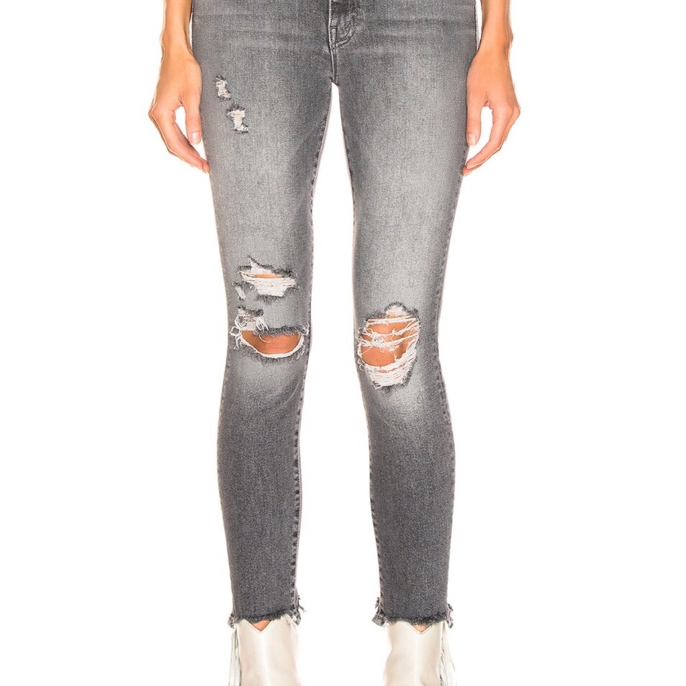 MOTHER Gray Skinny Distressed Jeans (size 25) worn once- great condition!